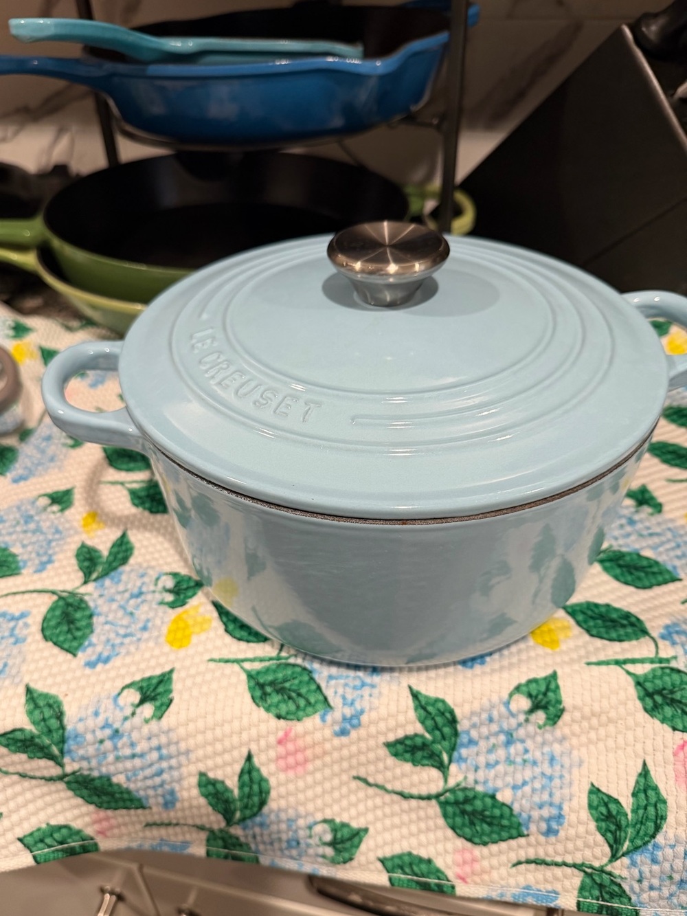 Le Creuset Light Blue Enameled Cast Iron Dutch Oven